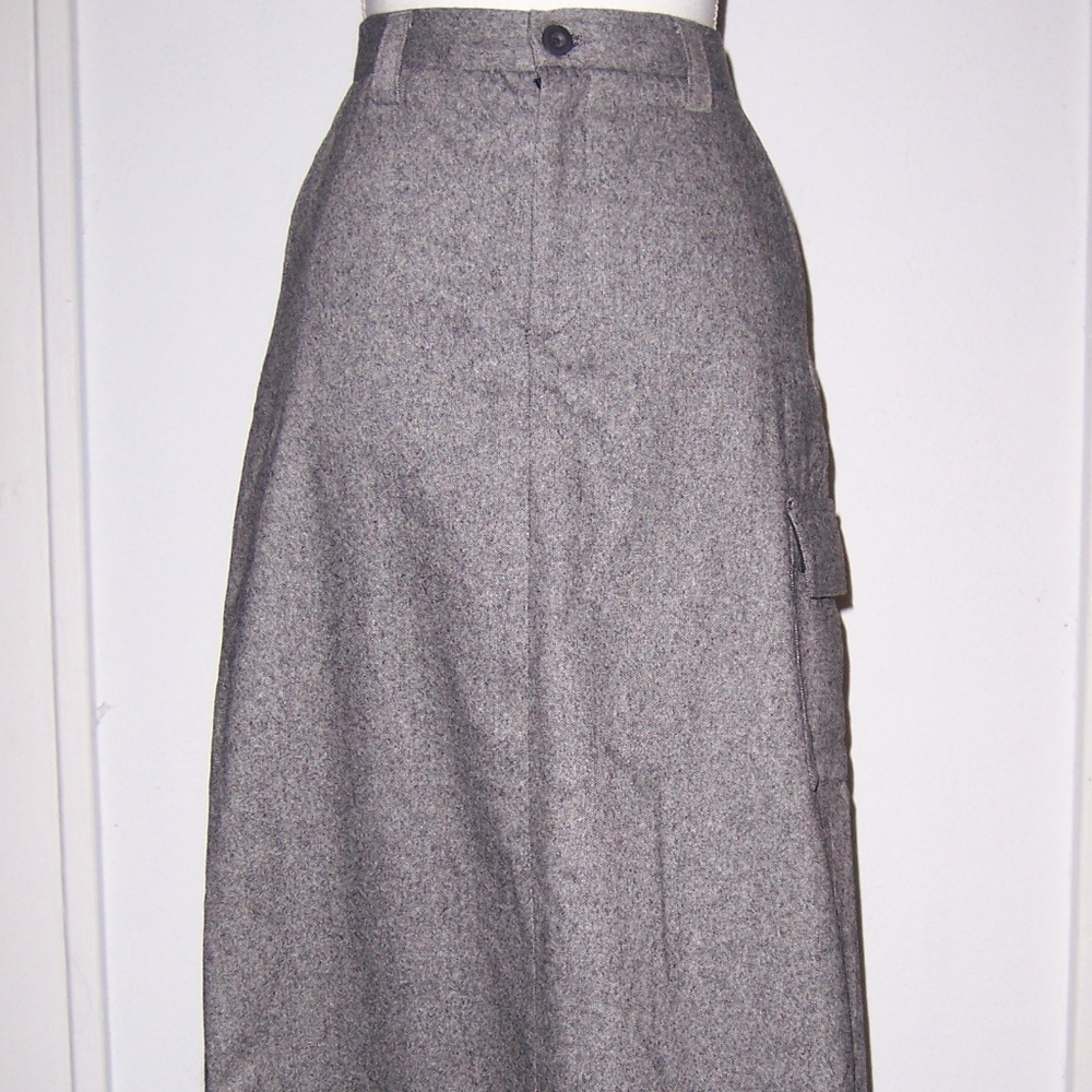 Gap Sz 14 Maxi Skirt Wool Blend Gray Black Lined